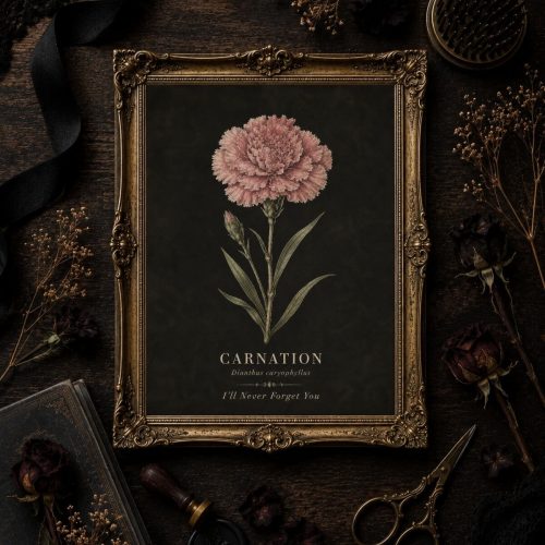 Carnation — I’ll Never Forget You Victorian Flower Meaning Printable