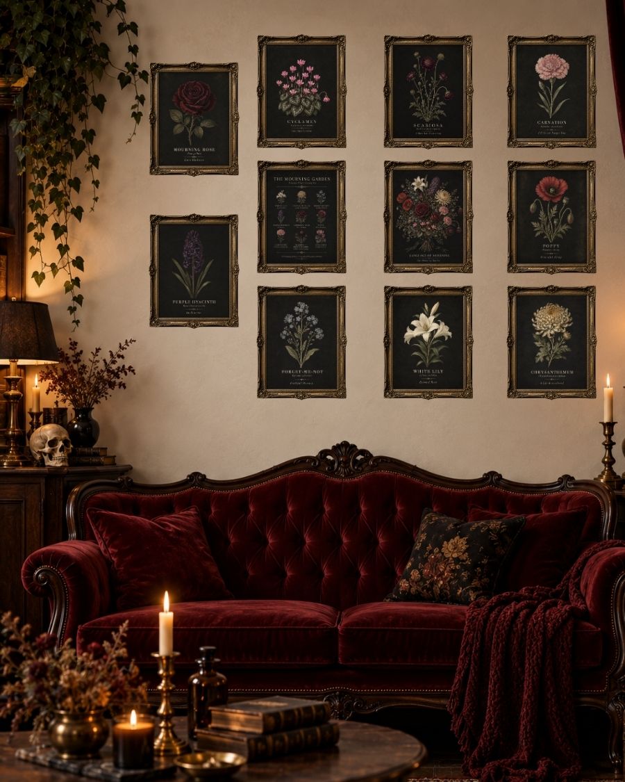 The Mourning Garden — Victorian Flower Meaning Printable Art Collection